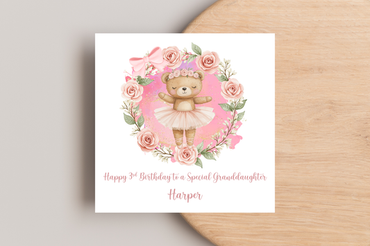 Personalised Ballet Birthday card