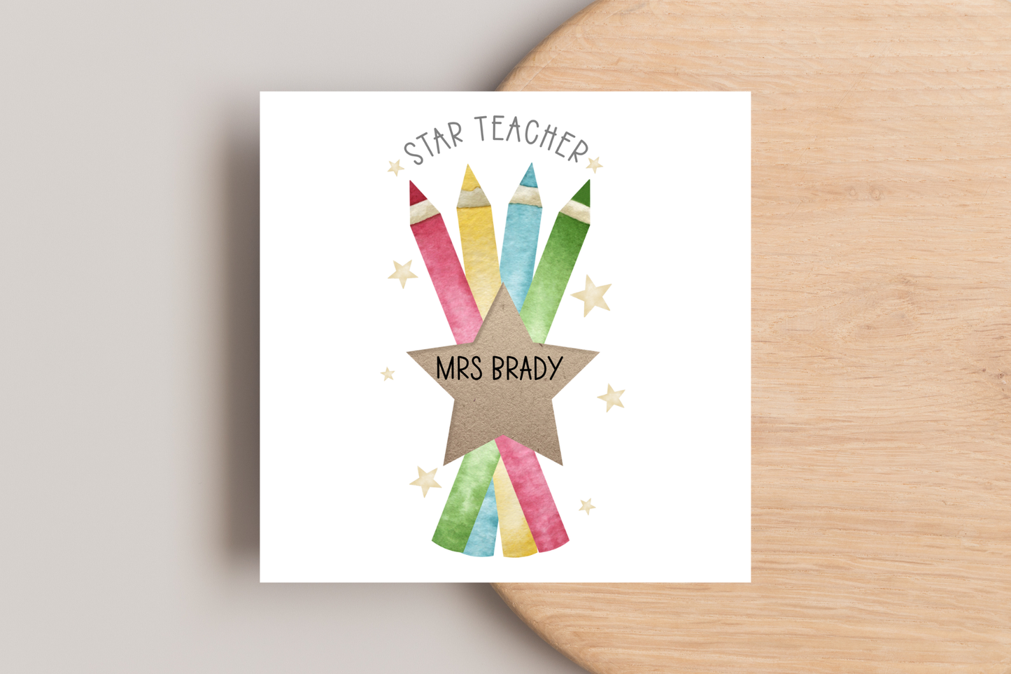 Personalised Star Teacher Card