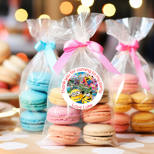 24 X Minion Thank You For Coming To My Party Stickers: Personalise Your Party Favours!