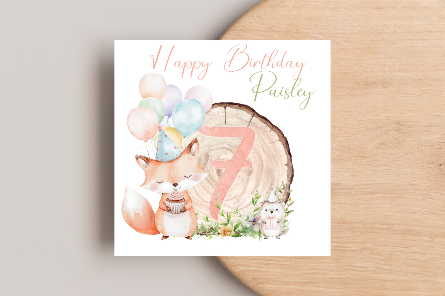 Personalised Woodland Fox Birthday Card