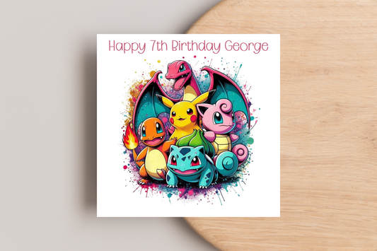 Personalised Pokemon Birthday Card