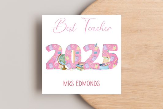 Personalised Best Teacher 2025 Card