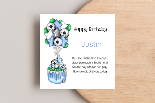 Personalised Man City Inspired Birthday Card