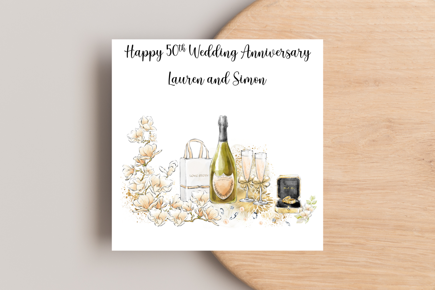 Personalised 50th Wedding Anniversary Card