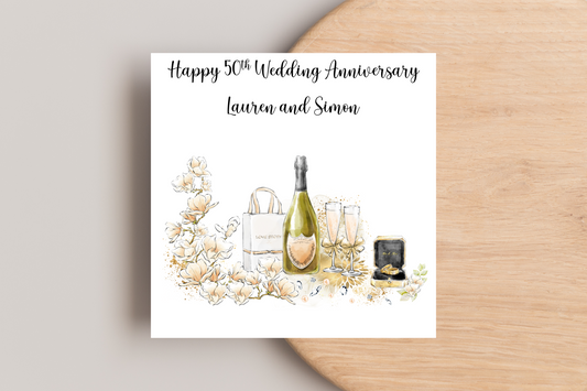 Personalised 50th Wedding Anniversary Card