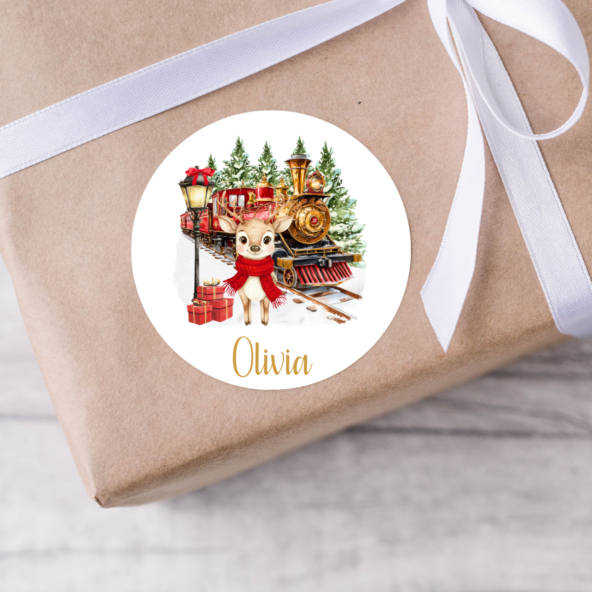 Personalised Reindeer Christmas Present Labels
