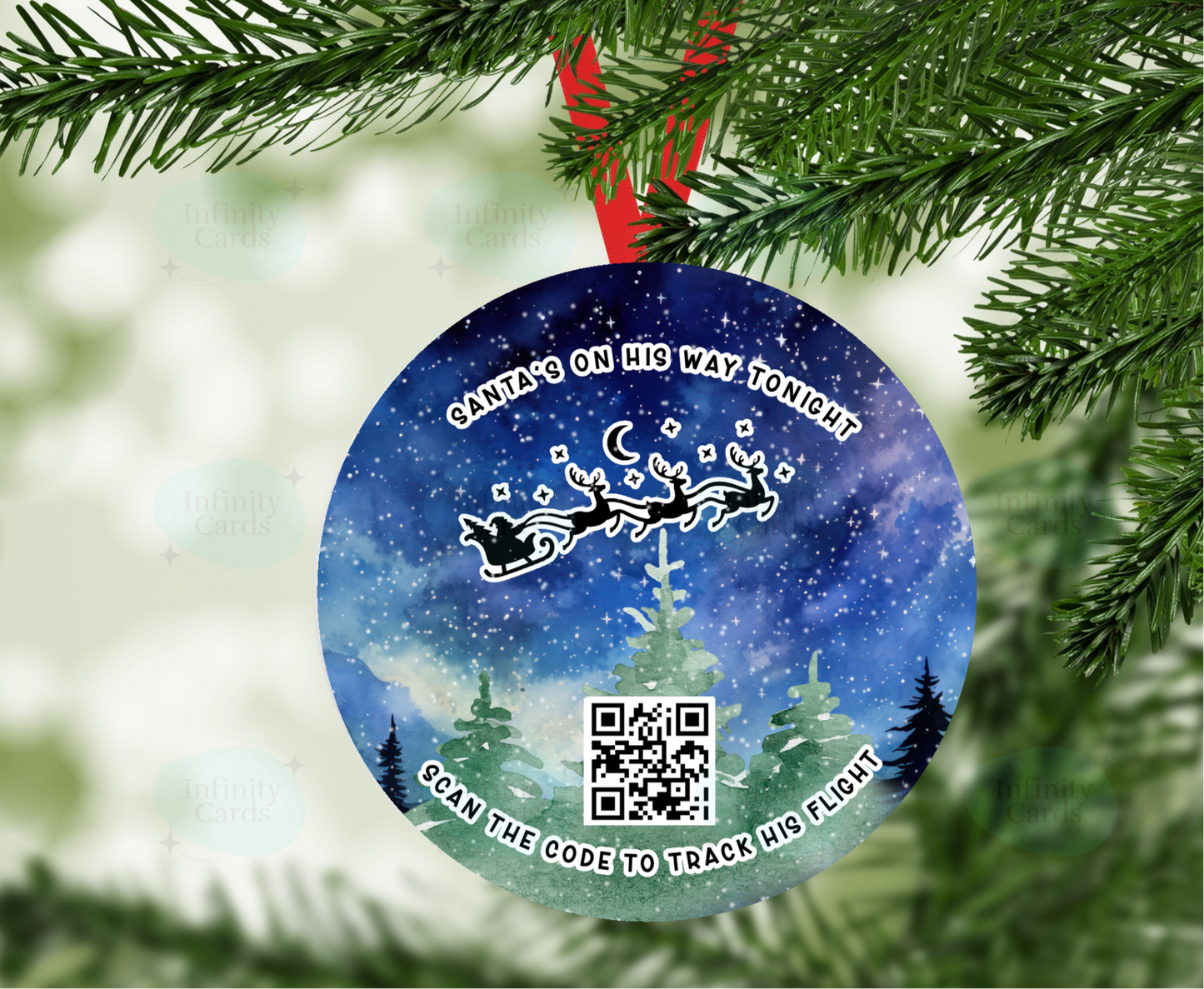 Track Santa Christmas Hanging Decoration