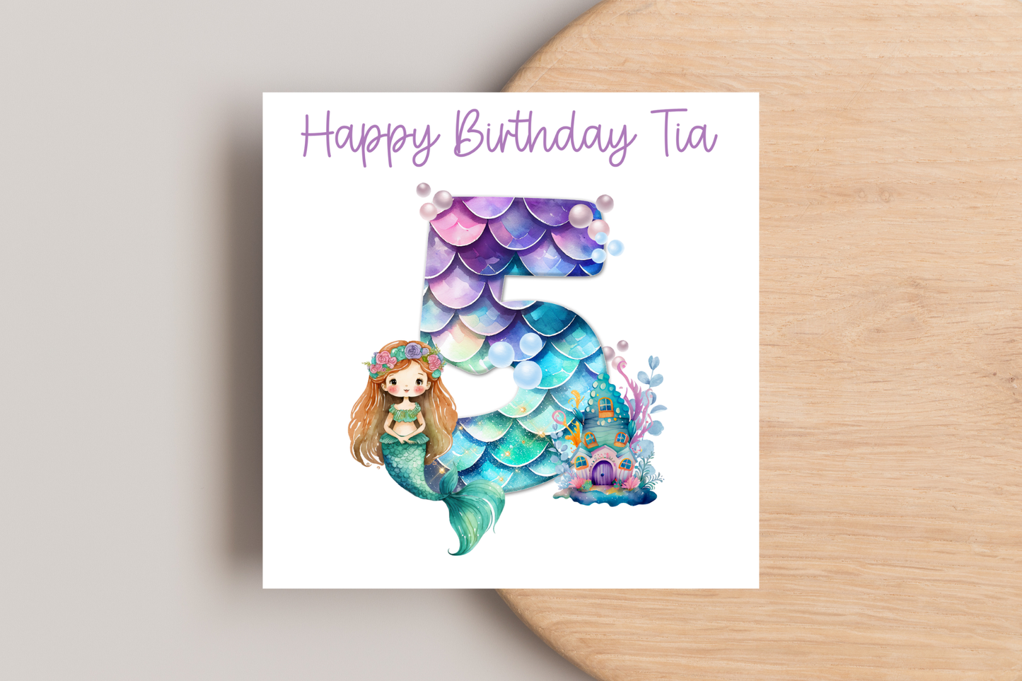 Personalised Mermaid Birthday Card