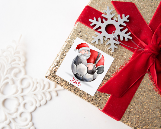 Personalised Football Christmas Present Labels