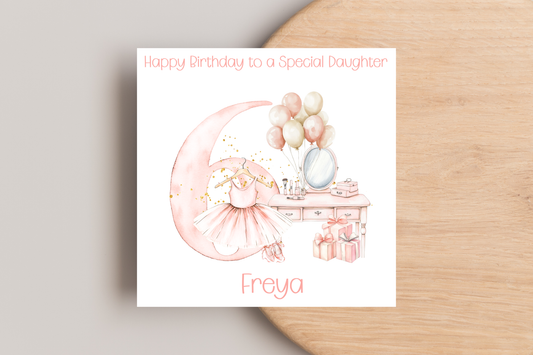 Personalised Ballerina 6th Birthday Card