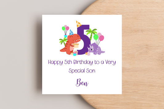 Personalised 5th Birthday Personalised Card