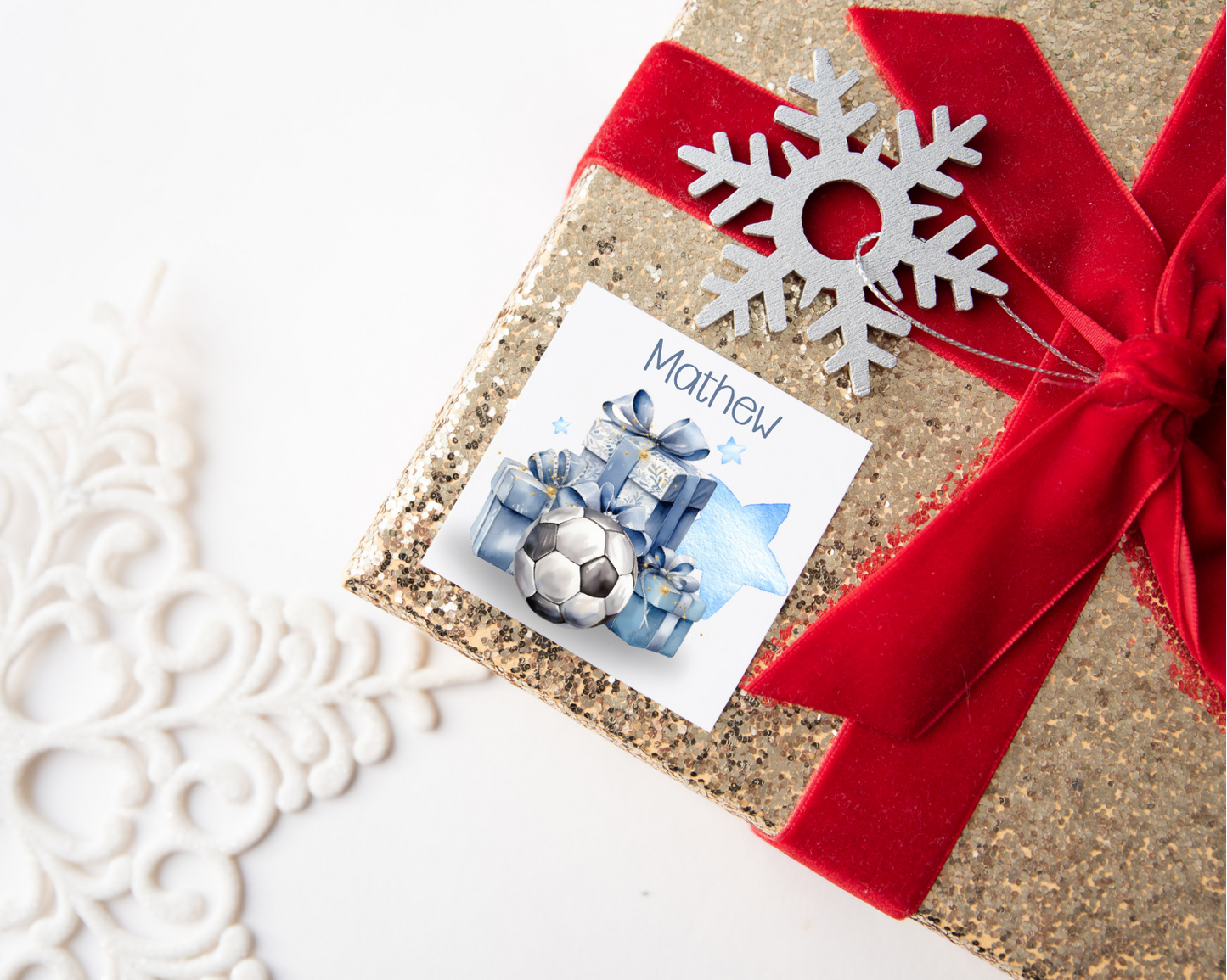 Personalised Football Christmas Present Labels