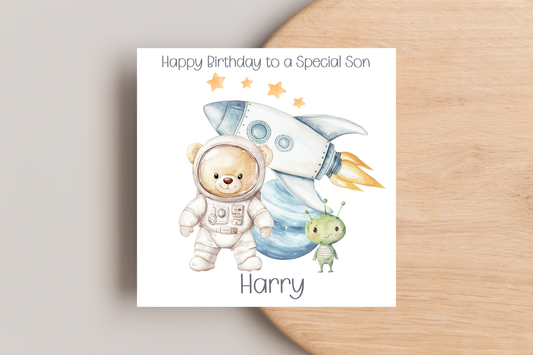Personalised Space Birthday Card