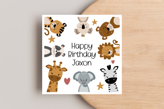 Personalised Party Animal Birthday Card