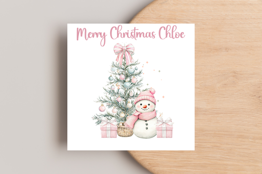 Personalised Snowman Christmas Card