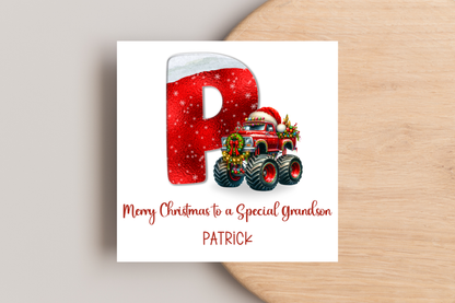 Personalised Monster Truck Christmas Card