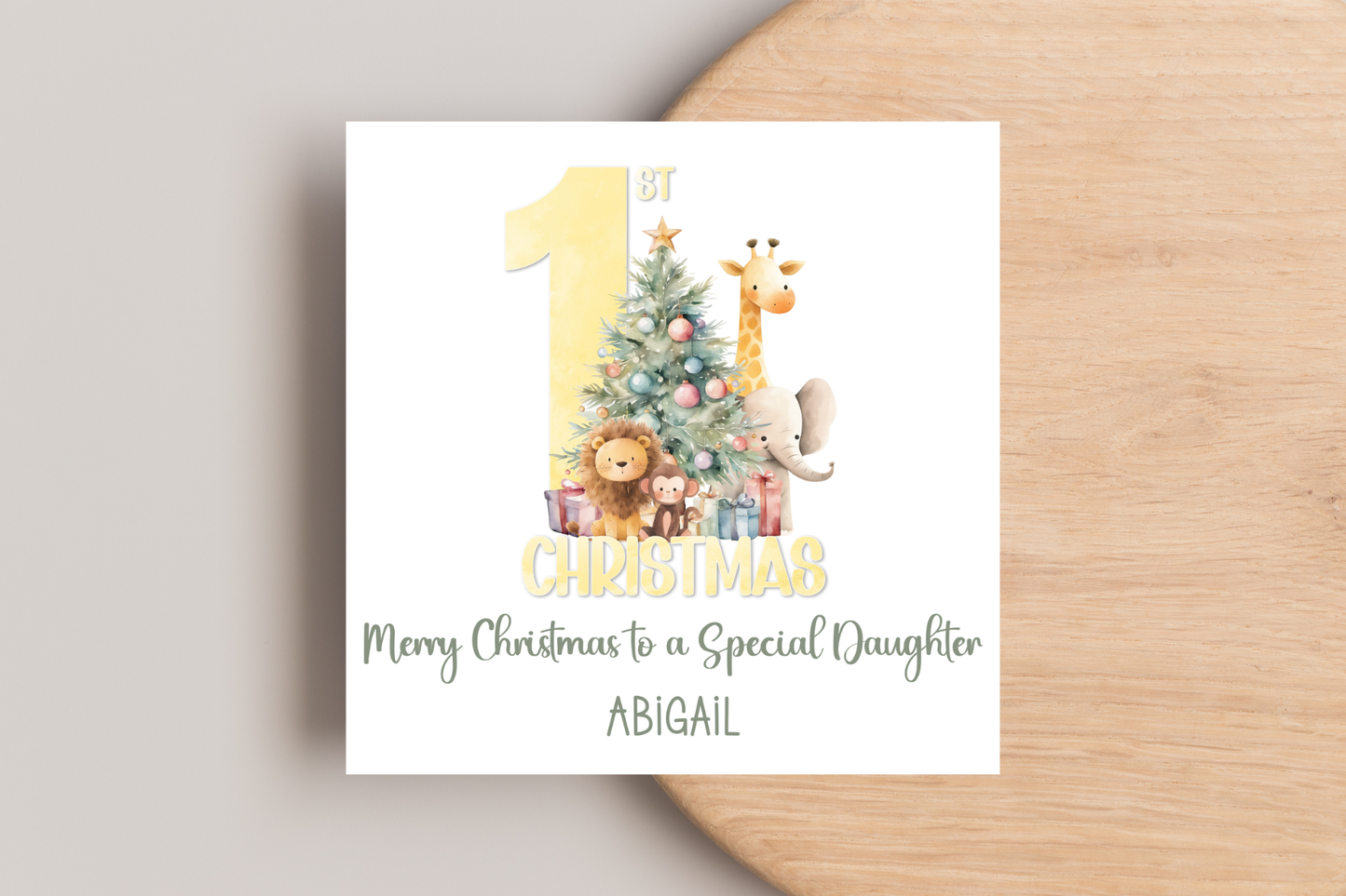 Personalised Animal First Christmas Christmas Card