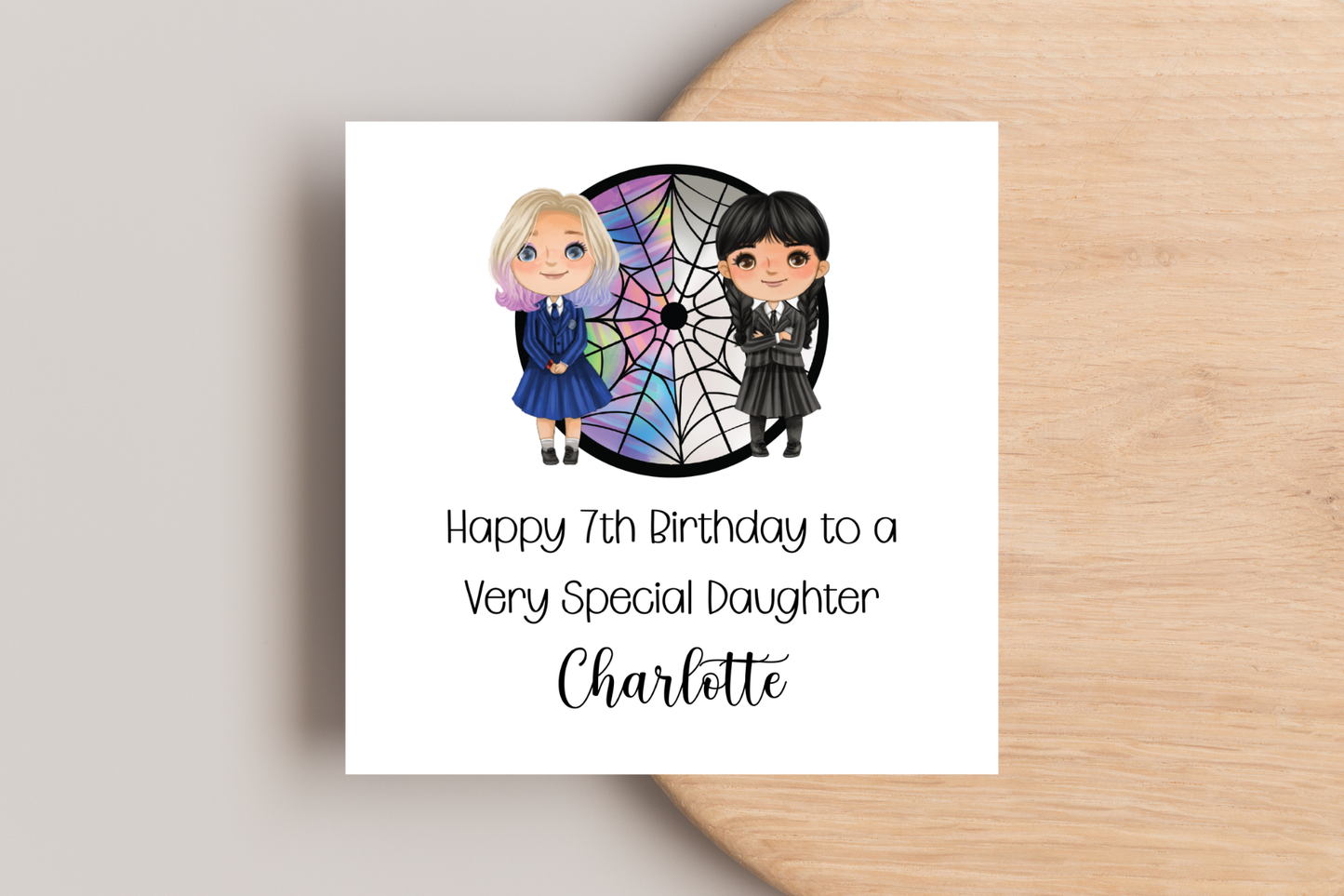 Personalised Wednesday Addams Birthday Card