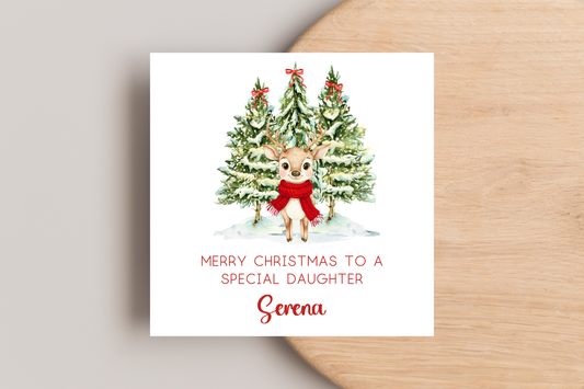 Personalised Reindeer Christmas card