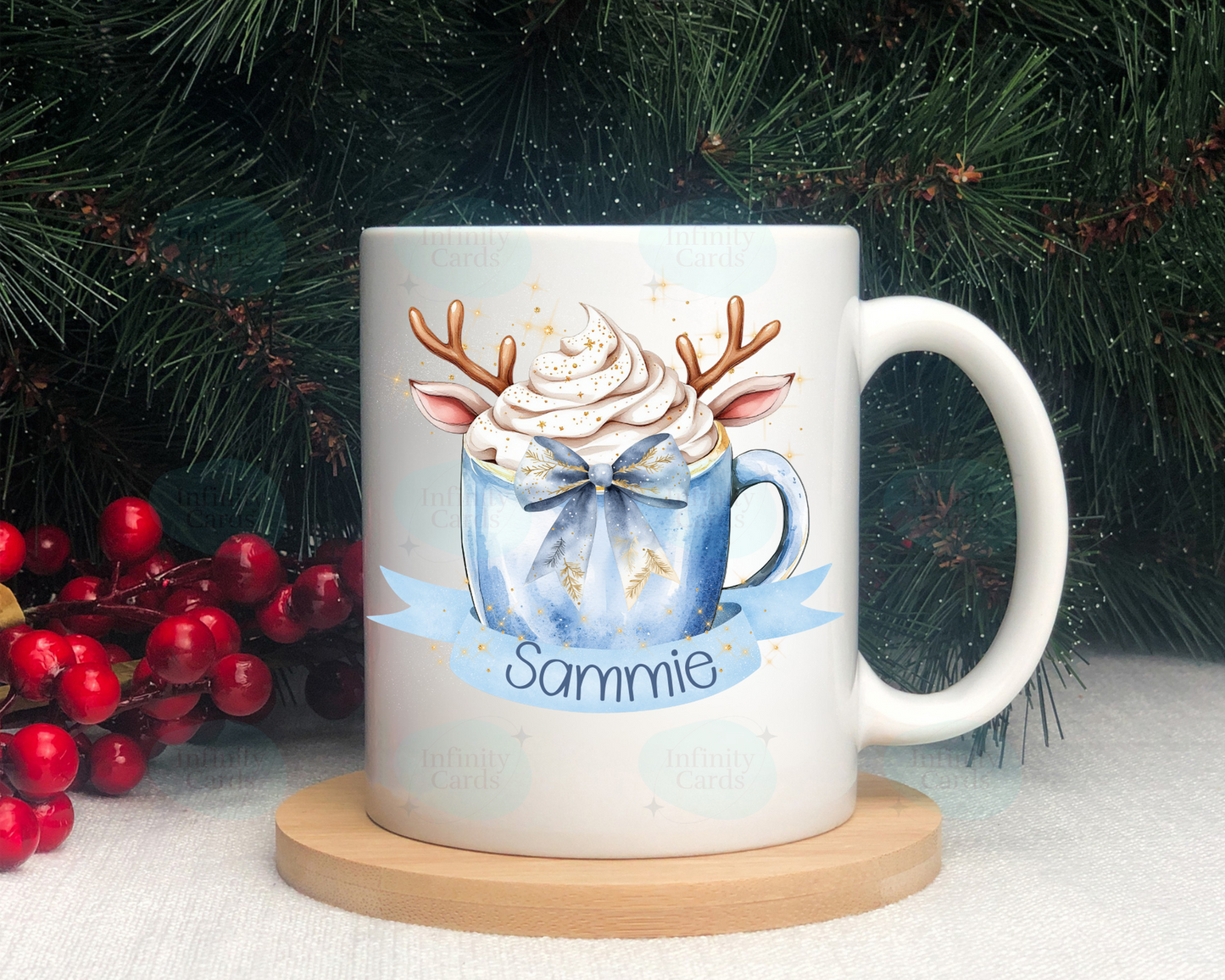 Personalised Hot Chocolate Reindeer Mug