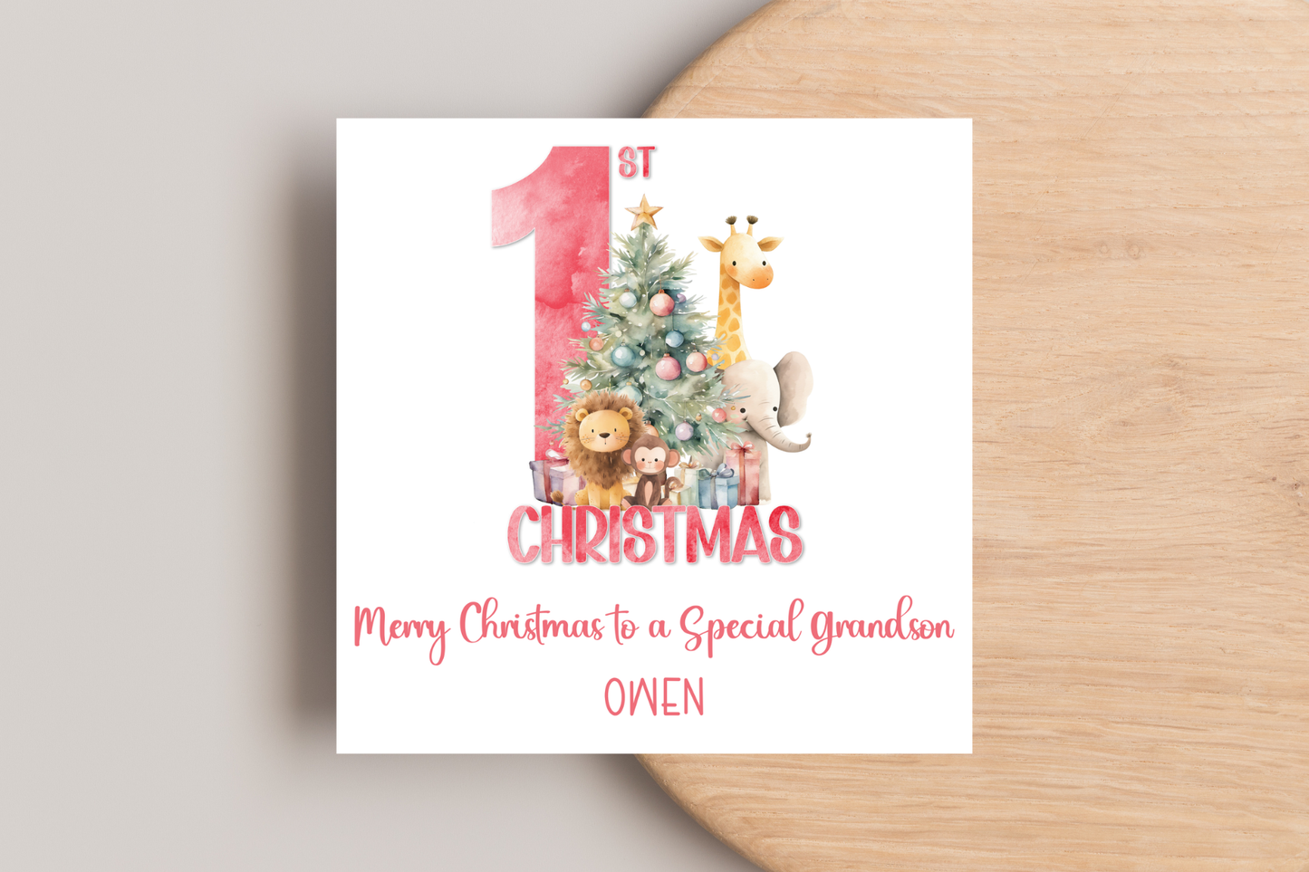 Personalised Animal First Christmas Christmas Card