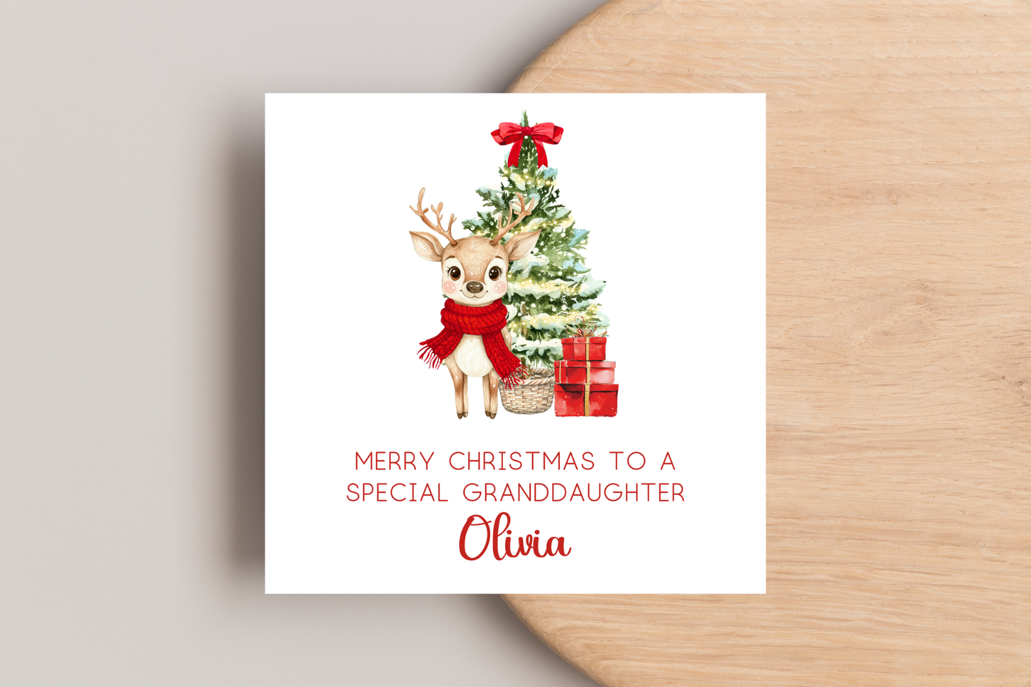 Personalised Reindeer Christmas card
