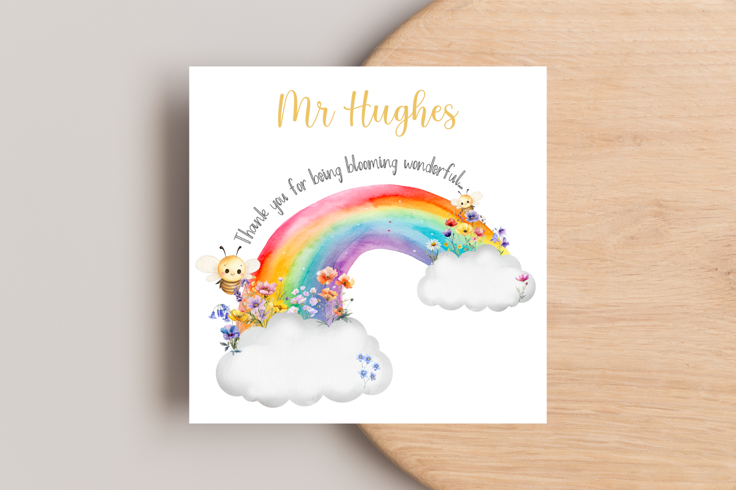 Personalised Thank you for being blooming wonderful Teacher Card