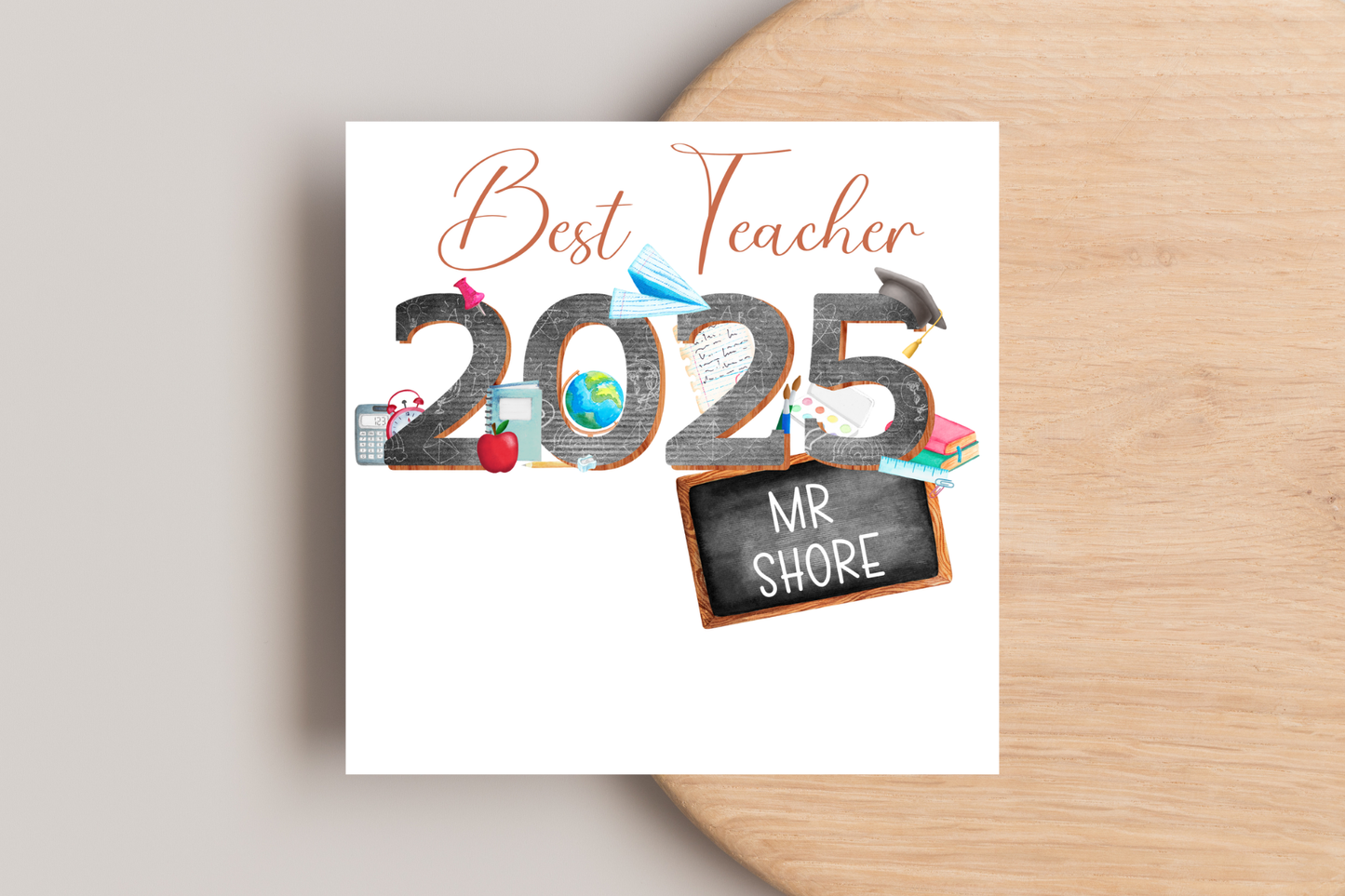 Personalised Best Teacher 2025 Card