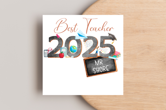 Personalised Best Teacher 2025 Card