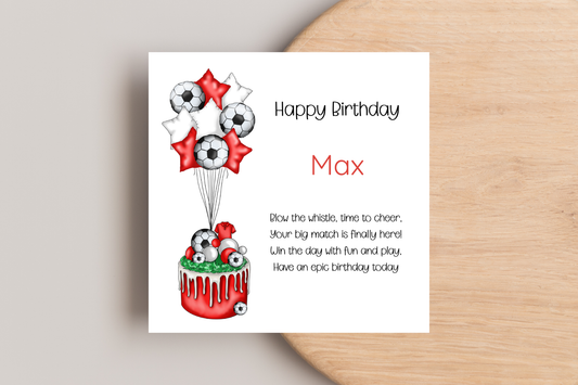 Personalised Man United Inspired Birthday Card - Arsenal - Liverpool