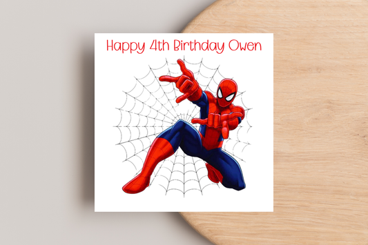 Personalised Spiderman Birthday Card