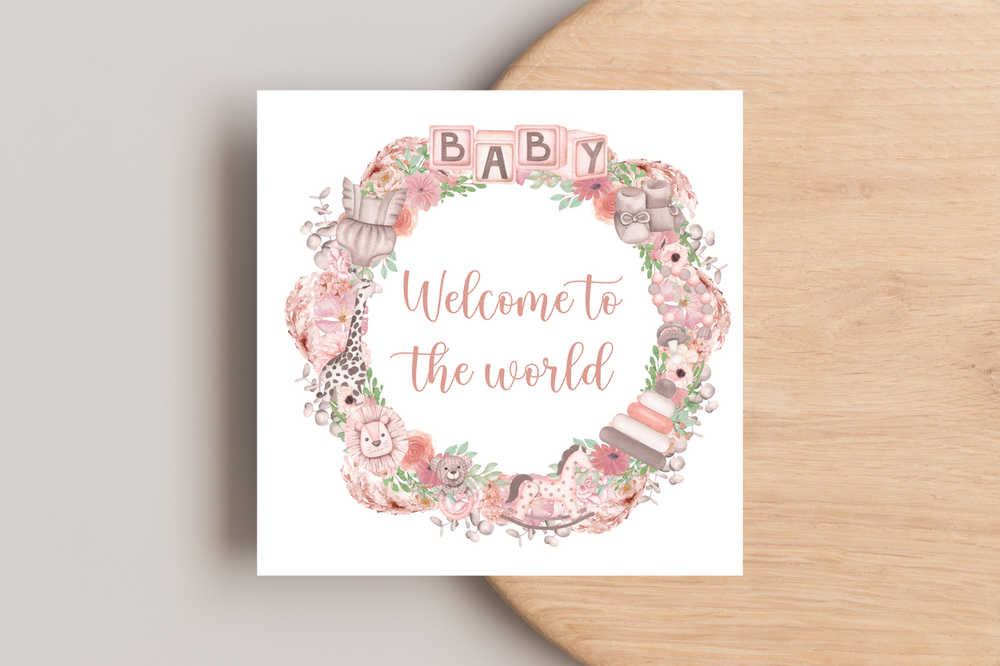 Welcome to the World Baby Wreath Card