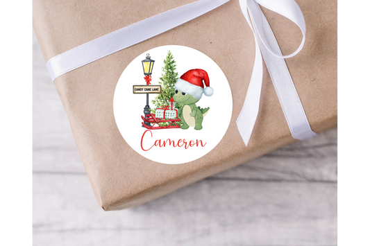 Personalised Dinosaur Christmas Present Labels