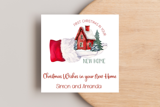 Personalised Christmas Wishes in your new home Christmas Card