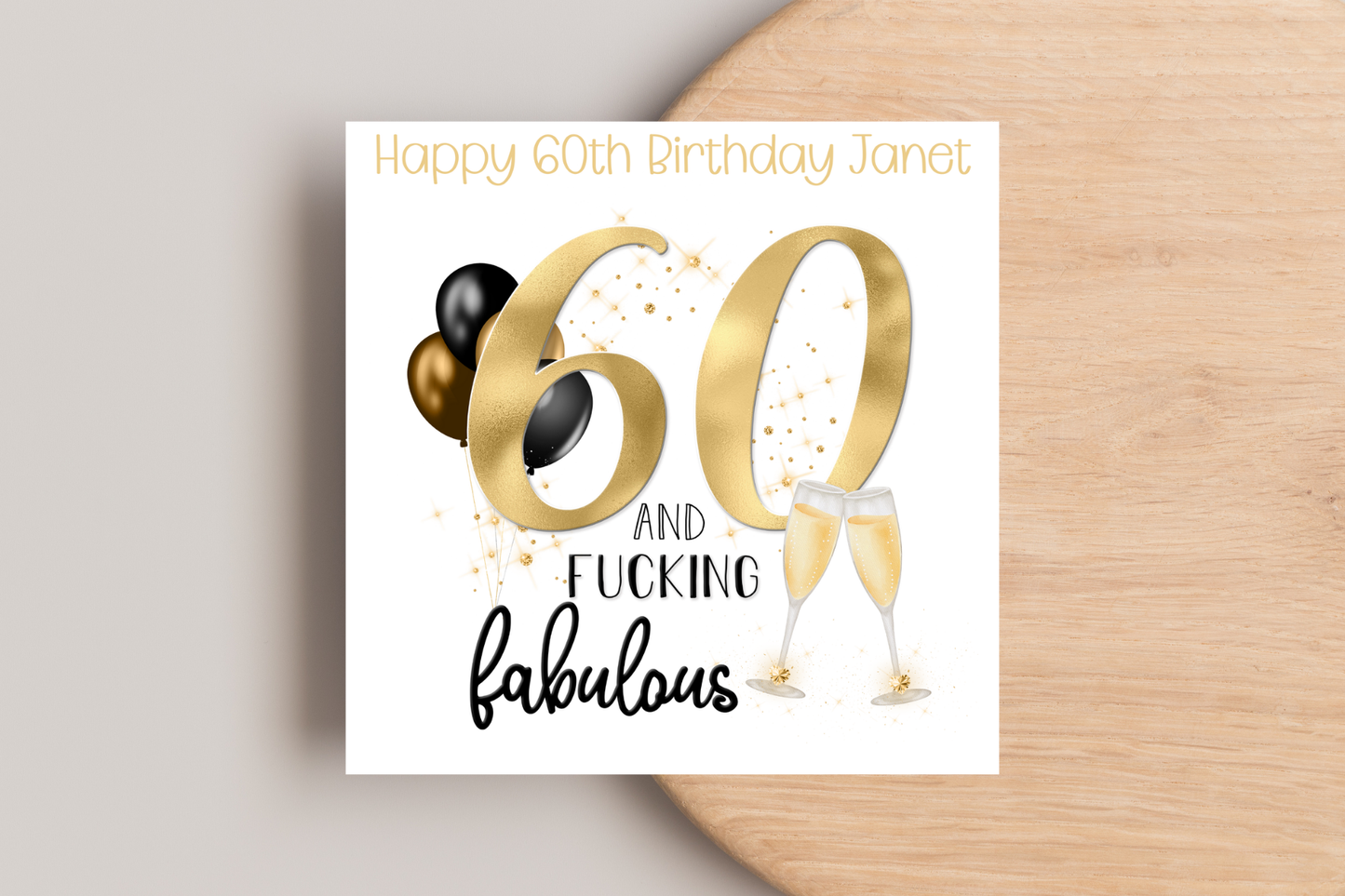 Personalised 60 and Fabulous Birthday Card