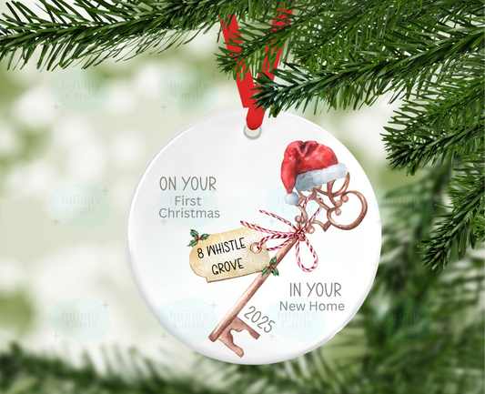 Personalised On Your First Christmas in Your New Home Christmas Tree Decoration