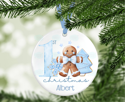 Gingerbread 1st Christmas  Personalised Christmas Bauble