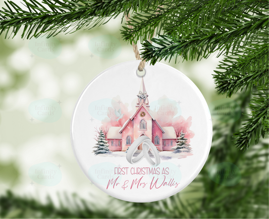 Personalised 1st Christmas Married Christmas Tree Decoration