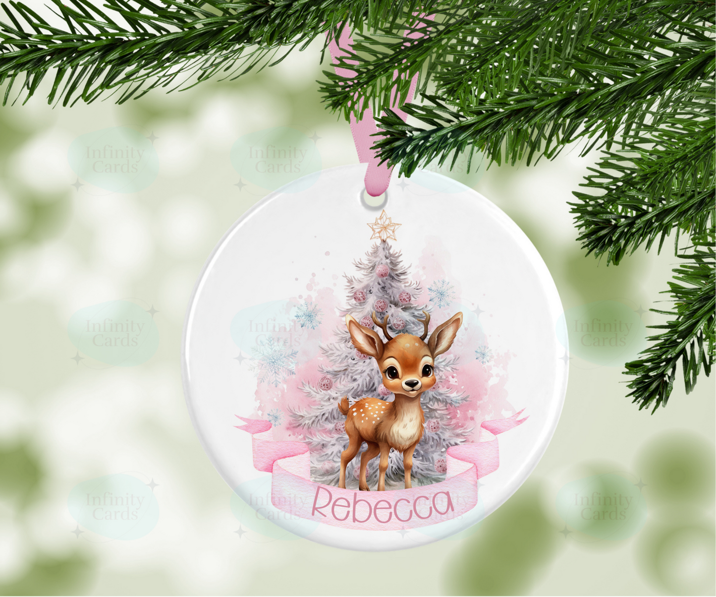 Personalised Reindeer Christmas Tree Decoration