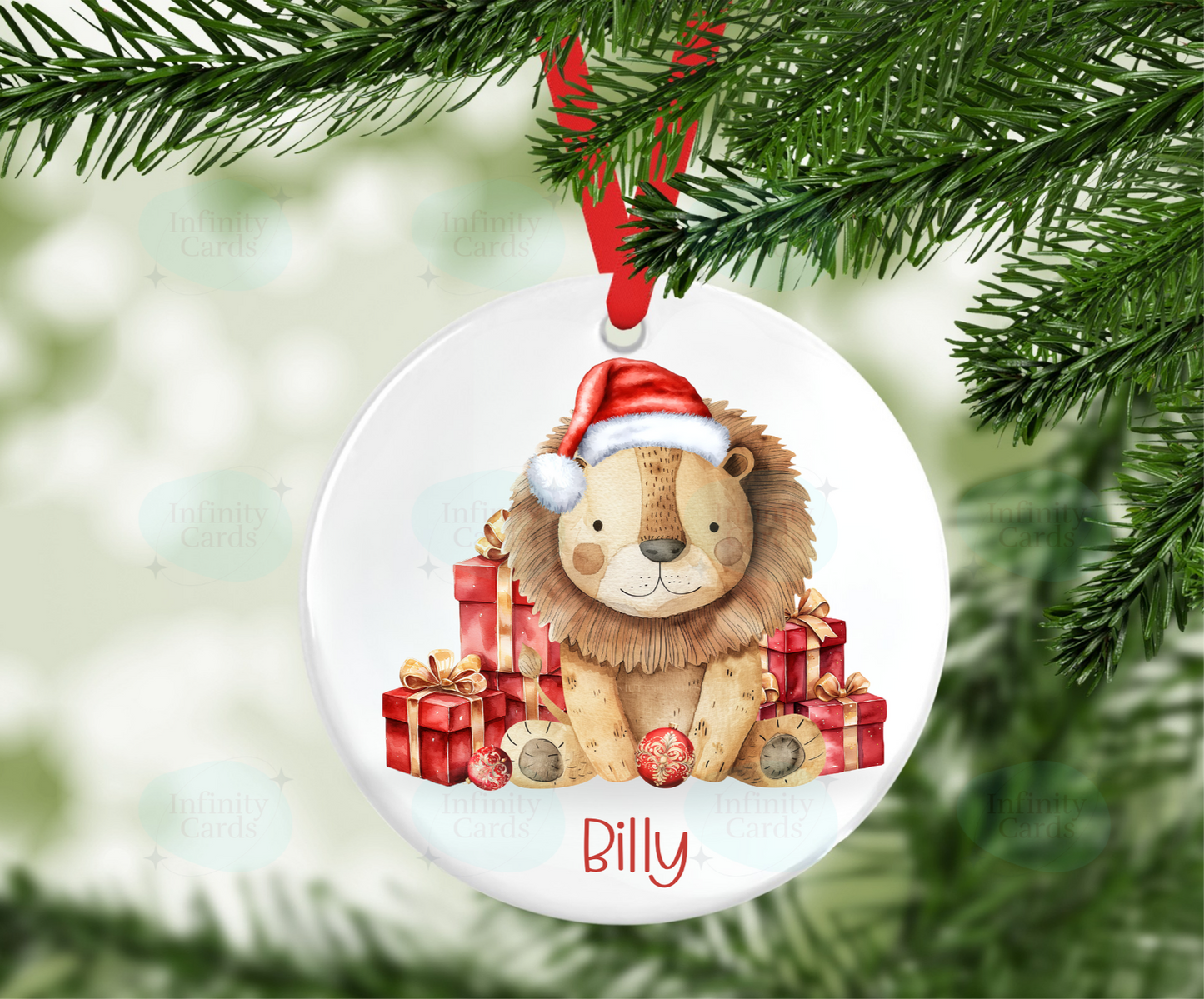 Personalised Lion Christmas Tree Decoration
