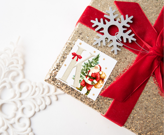Santa Initial Christmas Present Labels