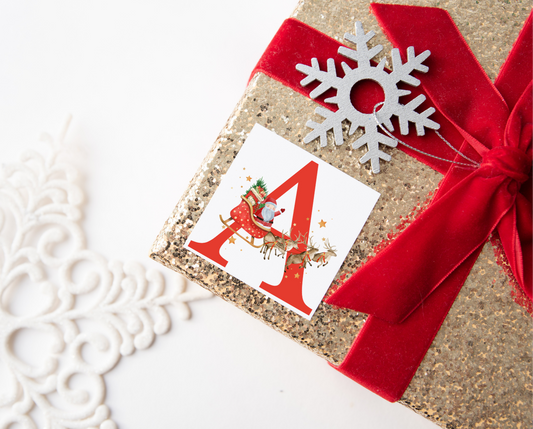 Santa Initial Christmas Present Labels
