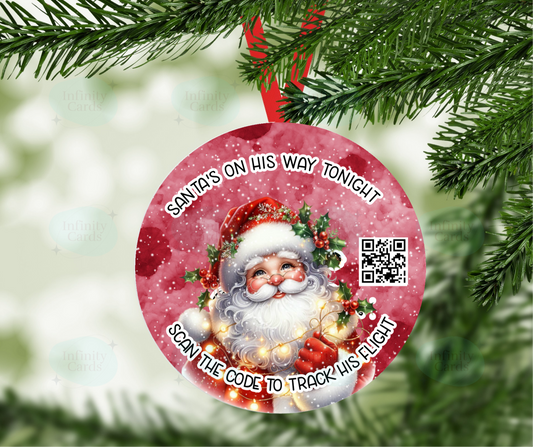Track Santa Christmas Hanging Decoration