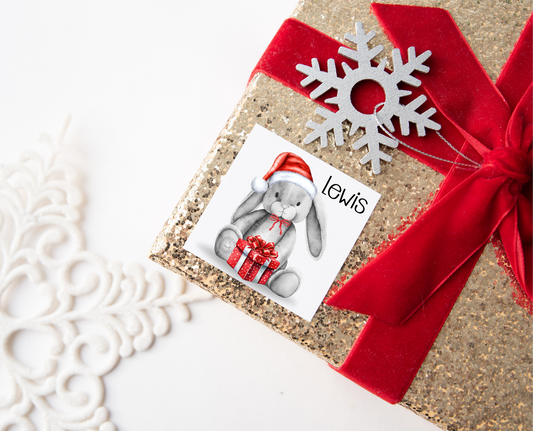 Personalised Christmas Bunny Christmas Present Labels