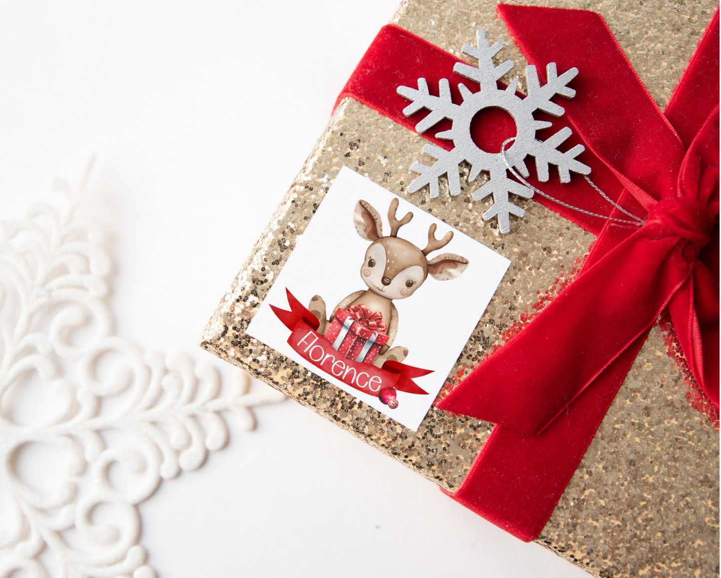 Personalised Reindeer Christmas Present Labels