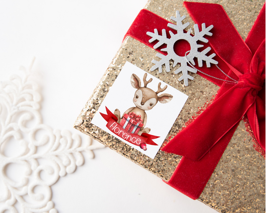 Personalised Reindeer Christmas Present Labels