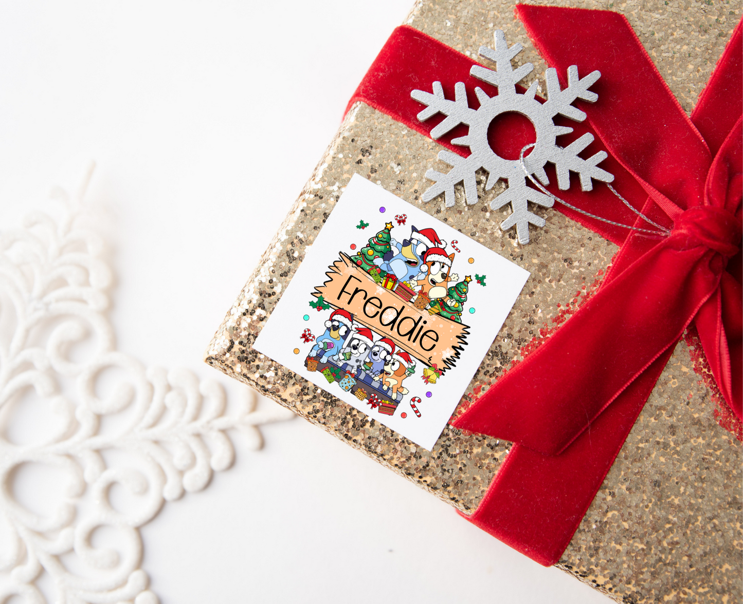 Personalised Bluey Christmas Present Labels