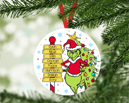 PersonalisedThe Grinch Family Christmas Tree Decoration