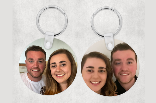 Double sided Photo Keyring - Round