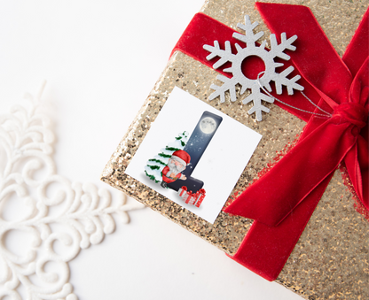 Initial Santa Christmas Present Labels